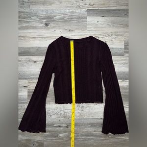 Purple bell sleeved crop top